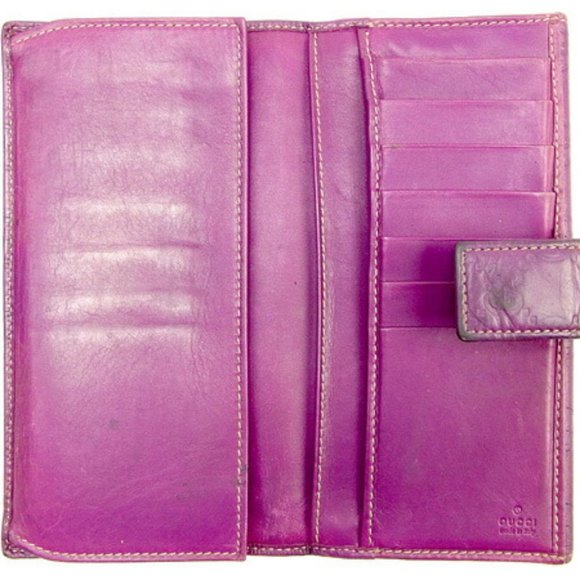 Gucci Long Wallet Gucci Shima ~ Leather Auth USED T10874 - Picture 4 of 5